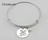 Bien qu'elle ne soit que peu, elle est une farouche inspirante à la main estampillée à la main gravée Bracelet Bracelet Silver Color Jewelry 10pcs Lot 7685537