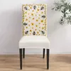 Sandalye Kapaklar Yaz Arı Ayçiçeği Çiçek Yemek Düğün Mutfak Ziyafet Partisi Kılıfı