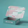 Presentförpackning gratis prov anpassad logotyp rosa färg kosmetisk korrugerad förpackning mailer box papper