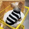 Dog Apparel Black White Strips Pullover Sweater Coat Winter Knitted Pet Clothes For Small Dogs Clothing Pups Jumper Jacket Yorkshire