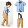 Clothing Sets 0-24 Months Baby Spring Autumn Suspender Bow Pants Wedding Parties Festivals Gentleman Born Boy's Party 4-piec