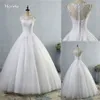 ZJ9036 2021tulle spets vit elfenben formell o nack brudklänning klänningar bröllop prom klänning plus storlek 2-28w 219x