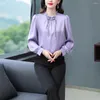 Blouses pour femmes dames sweet violet rose blouse de bureau chemises de travail des femmes