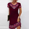 Urbane sexy Kleider M-3xl Vintage Elegant Womens Ethnic Kleid 2023 Sommer Lose Bohemian Beach Midi Kleider Casual Womens Clothing Reißverschluss Skil2405