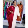 Etniska klädklänningar för kvinnor Casual Abayas kaftan maxi klänning batwing hylsa lösa skarvstil pullover muslimska damer långa vestidos