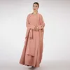 Vêtements ethniques Turquie du Moyen-Orient Dubaï Robe de couleur solide Robe en deux pièces Abaya T240510