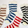 Men's Socks She Said That Korean Spring/summer Stripe Co Branded Socks Mens and Womens Mid Length English Embroidered Sports Socks Ins Nz5f