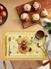 Tafel matten bloemen bijen dieren honingraat gele koffie schotelmat keuken placemat dineren dineren servies 4/6 stcs pads