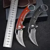 VG10 Damas acier Pliage Claw Karambits Couteau Rosewood Ébène Handle de poche tactique Camping Edc Survival Tool Couteaux A1793