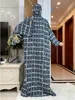 Vêtements ethniques 2024 Muslim Ramadan Prayer Coton Abayas for Women Dubai Turkey Middle East Femme Robe floral robe africaine Turban attaché T240510