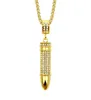 Nya modehalsband Hip Hop Diamond Bullet Head Necklace Pendant CLAVICLE CHAIN ​​GOLD NECKLACE ER CHAIN ​​MENS Hiphop Iced Out Jewelry3145980