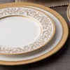 Noritake Summit Gold 5Piece Place Dinnerware Setting in White Dinner Set Plates and Dishes Sets US 240508