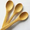 13cm Round Bamboo Wooden Spoon Soup Tea Coffee Honey Spoons Stirrer Mixing Cooking Tools Catering Kitchen Utensil SN610 LL