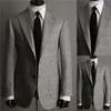 Fashion Houndstooth Wedding Tuxedos Men costumes Jacket sur mesure Glen Plaid à deux bouton Tuxedos Pived Blazer Business Business Casual Coat 2351