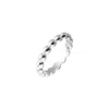 Rings populares de designer famoso para os amantes redondo anel de contas Pure Silver brilhante design simples e elegante com vanly comum