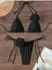 Swimwear Women 3D Flower Femmes Sexy Bikini Set Halter Neck Top Up Ups Shorts bas Shorts de baignade de plage