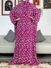 Ethnische Kleidung Neswest Muslim Rayon Abayas für Frauen Ramadan Gebet Dubai Türkei Naher Osten Femme Robe Blumen lose afrikanische Kleid Turban Joint T240510