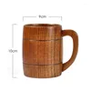 Massen Multi -Gebrauch 500 ml handgefertigtes großer Holzbären Tasse Tasse mit komfortables Handheld für Haushaltsrestaurants Getränkeversorgungen