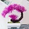 Flores decorativas Mini Plantas Artificiales Bonsai Simulada Tree en macetas adornos de mesa falsos para la sala del hogar Decoración del jardín