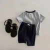 Ensembles de vêtements 2024 Korea Style Summer Baby's Toddler Girl Girl Clothes Boys T-shirts short 2pcs Set Boy Baby