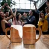 Massen Multi -Gebrauch 500 ml handgefertigtes großer Holzbären Tasse Tasse mit komfortables Handheld für Haushaltsrestaurants Getränkeversorgungen