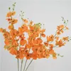 Fiori decorativi in plastica Disposizione floreale in plastica Danza Orchide arancione 1pc Piante artificiali ornamenti decorazioni per la casa falsa