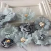 Fleurs décoratives 10pcs set Blue Series mix 10 styles en mousseline de soie en mousseline de mousseline rose fausse robe de mariée chapeaux de cadour décoration bricolage