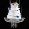 18 inch Crystal Cake Rack Chandelier Style Drape Suspended Swing cake stand round hanging cake stands wedding centerpiece 2668