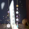 Moon Crystal Wind Chimes Windows ve Bahçe Zz için Gökkuşağı Makinesi Suncatcher