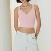 Women's Tanks Summer Sexy Tank Tops Solid Color Backless Sleeveless Low Cut V Neck Cropped Vest For Party Club Street