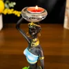 African Women Candlestick Home Living Room eettafel decoratie retro stijl vrouwelijke standbeeld kandelaars hars 240429