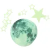 Fensteraufkleber 108 PCs PVC Glühen in den dunklen Sternen Mode Star Green Nighttime Starry Sky Wall Decal Mond für Schlafzimmerzimmer