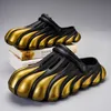 Painted Five Claw Golden Dragon EVA Hole Shoes Thick Sole Summer COOL SUMMER non-slip new male fashion eva cool red black 2024 sliver yellow 40-45 male boy