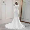 Nouveau mariage élégant Viens de mariage en V Verains de robe de mariée Applique Sirène Vestido Novia 342K