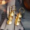 Ny designad Tassel Ear Stud Women's Cool Simple Long Earrings Ginkgo Leaf Punk Style Luxury Hanging Earring Designer Jewelry 174G