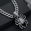 Personlig design Alien Spider Pendant Necklace Hip Hop Full Diamond 3D Cuban Chain Jewelry Holiday Presents
