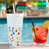 Canecas Copos de cor para trocar de cor 710 ml reutilizando copos sensíveis à temperatura com tampa de palha de palha única copo de água mágica