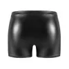 Mens Sexy Button Open Crotch Boxer Soft Matte Leather Short Pants Fetish Lingerie Crotchless Male Hot Porn Bottom Bulge Pouch Catsuit Costumes