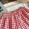 Shorts Korean style 2024 new childrens boys and girls shorts 2-7Y summer unisex anti mosquito childrens casual loose checkered shorts d240510