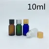 Opslagflessen Reisfles 10 ml groen blauw Amber transparante matglas injectieflacons Essentiële olie met aluminium dop 500 stks/lot