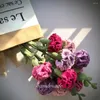 Fleurs décoratives 10 pc Carnation en laine Fleur Fleur tissée Produit fini artificiel Gift de la fête des mères créatives artificielles