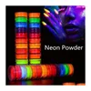 Eye Shadow Neon Party Proszek 12 Kolory w 1 zestaw świetlistych cieni do powiek Paznokcie Pigment Pigment Fluorescencyjny manicure paznokcie sztuka dostawa upuść h otawk