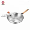 Cookware set 30 cm titanium kinesisk wok cooker restaurang matlagning kruka set