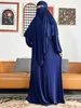 Vêtements ethniques 2 pièces Set Abaya Khimar Set High Quty Nida Muslim Femmes Long Slve Two Piece Prayer Hijab Robe Islamic Clothing T240510