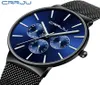 Reloj Hombre 2019 Crrju Top Brand Men de luxe Men de luxe Watch Imperproof Ultra Thin Date Wrist Watch Male Mesh Strap Quartz décontracté Clock4609964