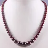 Chains Natural Garnet Graduated Round Beads Collier 17 pouces bijoux pour cadeau F1903770943