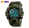 Skmei Fashion ArmyGreen Camo Pu Band Military Sports Watches 1019 50m étanche de sécurité numérique LED AVERTISSEMENT DES CHARDES8743322