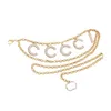 Golden Chains Belts For Women Designer Waistband Links Silver Waist Belt Luxury Letter Accessories Girls Diamond Pearl Chain Ceintures 2266