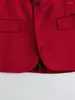 Costumes de femmes nlzgmsj Red Blazer for Women Vintage Velvet Single Button ajusté dames élégant Office Veste à manches longues décontractées