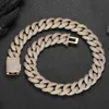 Hip Hop Iced Out Brass 22 mm 14k Gold Mossanite Miami Cuban Chaines pour hommes